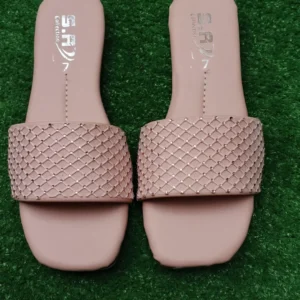 Elegant Pink Rhinestone Women’s Flats – Stylish Synthetic Leather Fancy & Casual Shoes